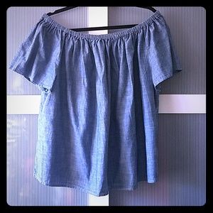 GAP Off the Shoulder Chambray Top